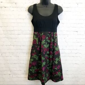 Anthropologie Moulinette Soeurs black & purple floral dress size 2